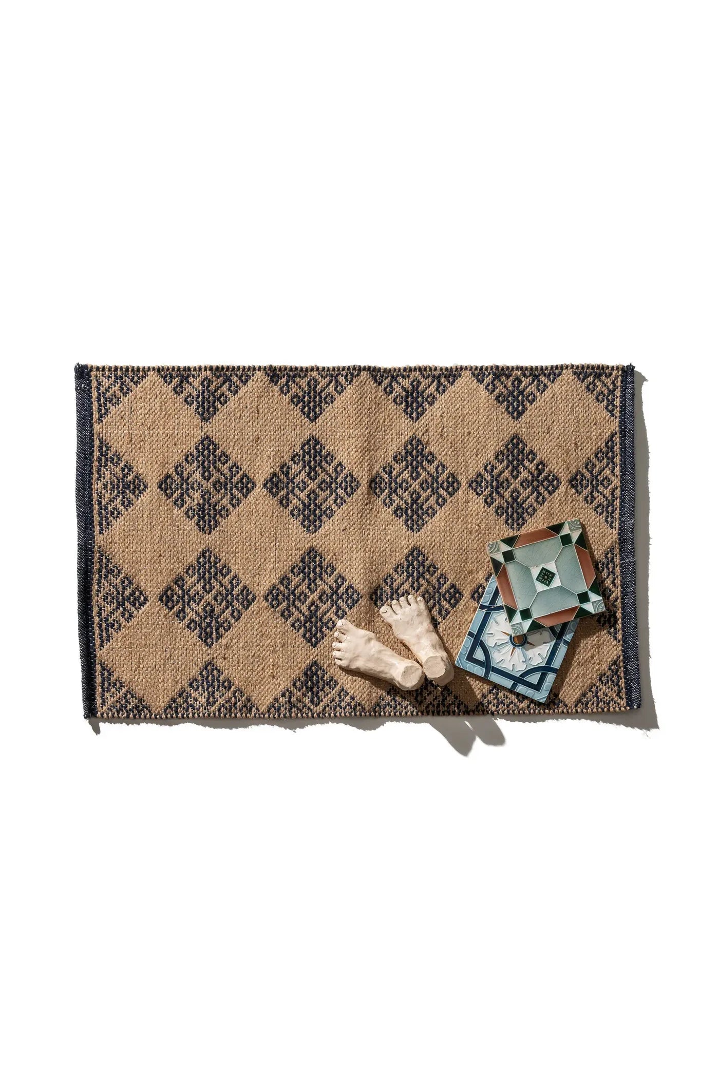 Tile Patterned Jute Mat
