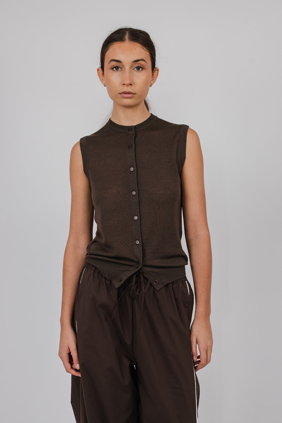 Rudy fine merino vest with buttons