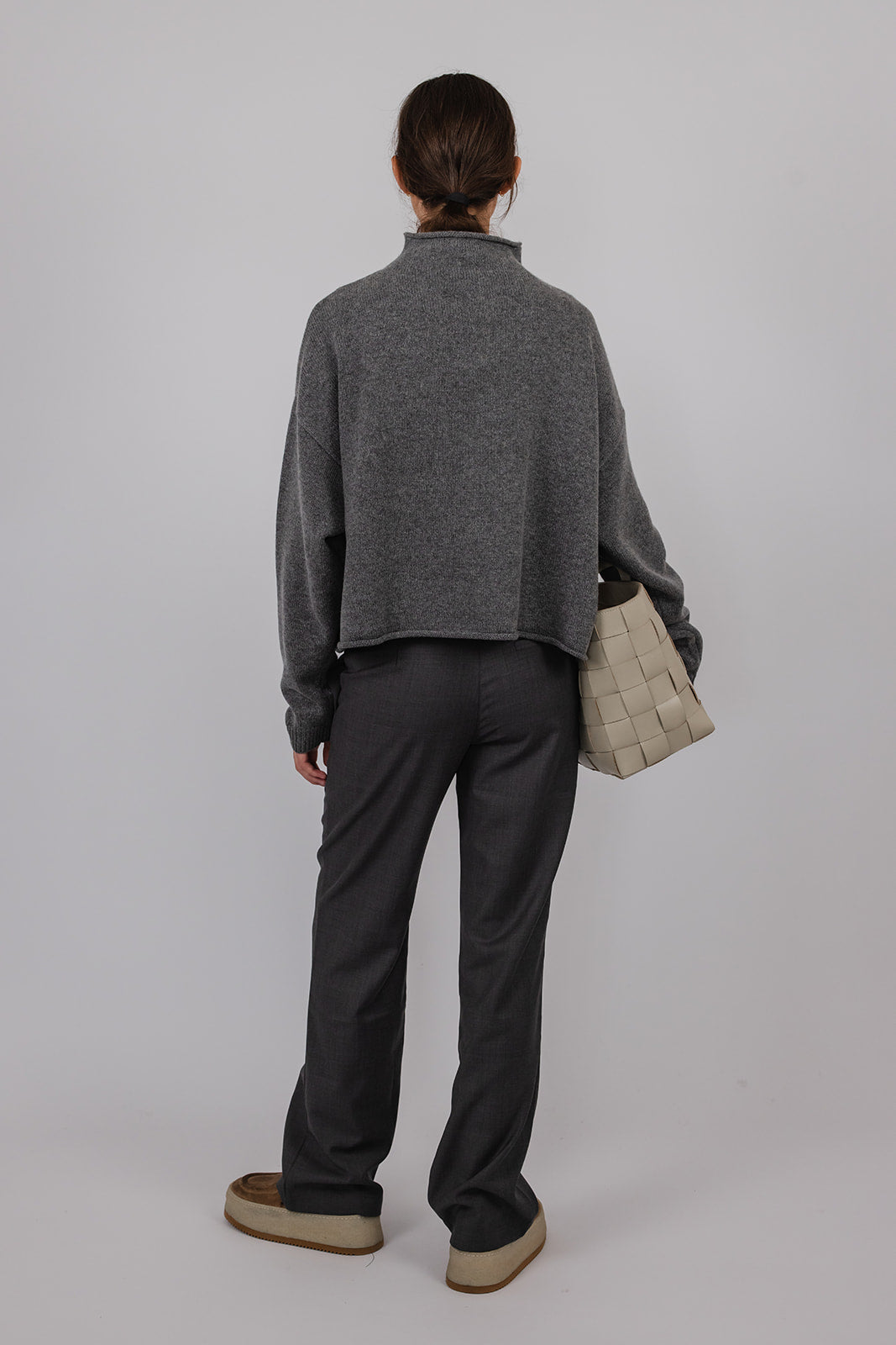 Hilary cashmere and wool placket front Knit
