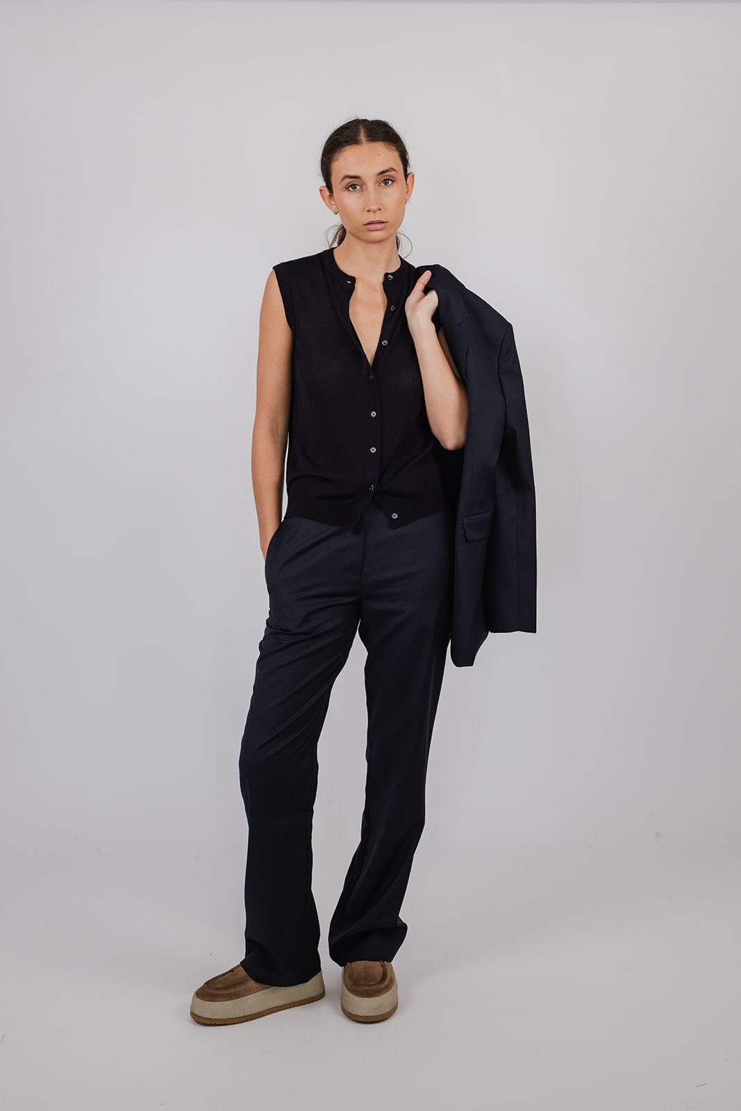 Rudy fine merino vest with buttons