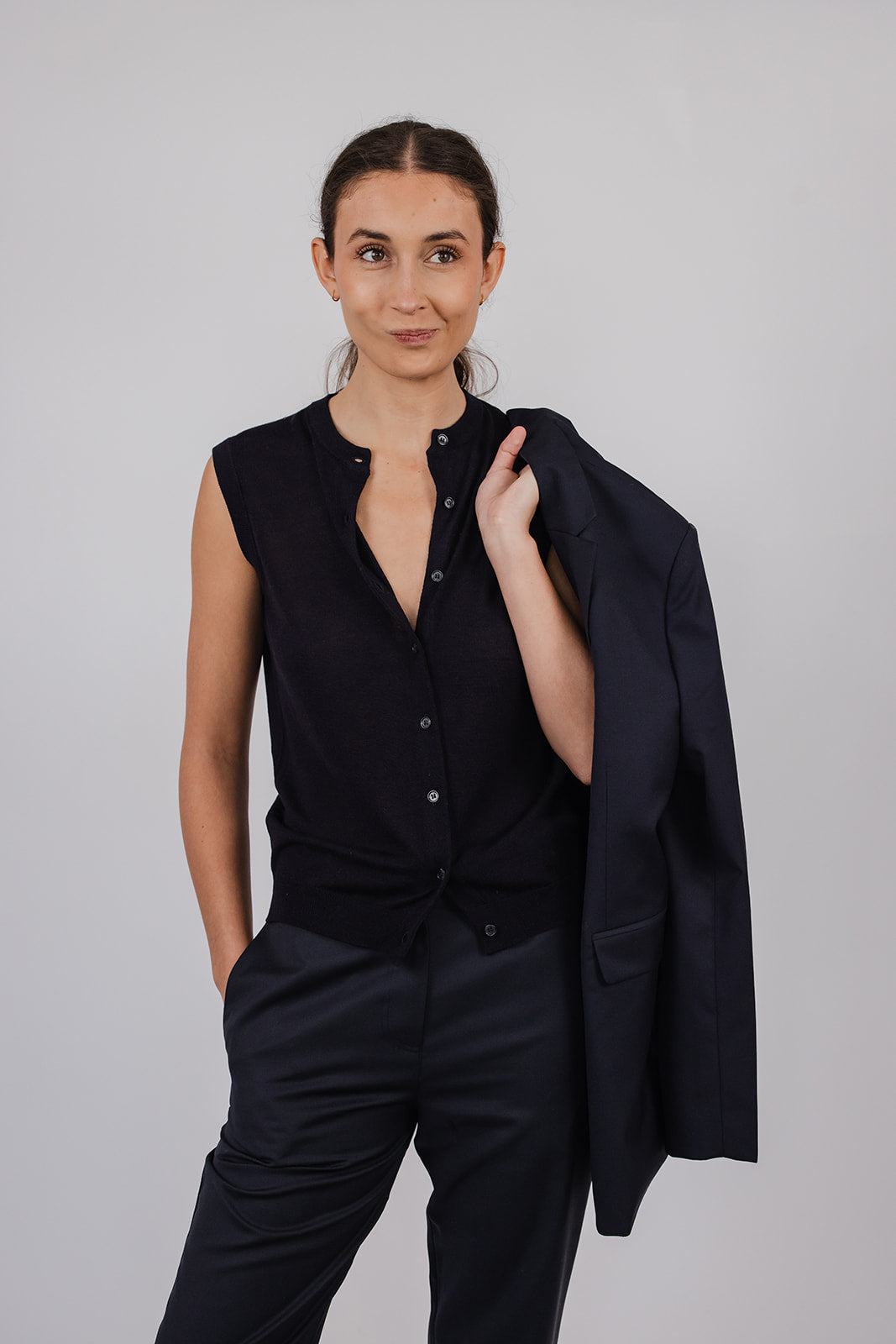 Rudy fine merino vest with buttons