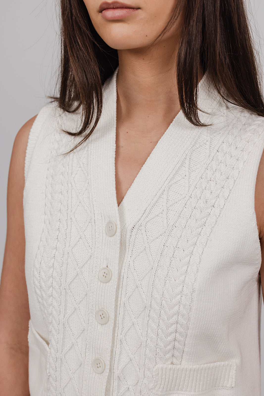 Beth cable knit cotton Vest