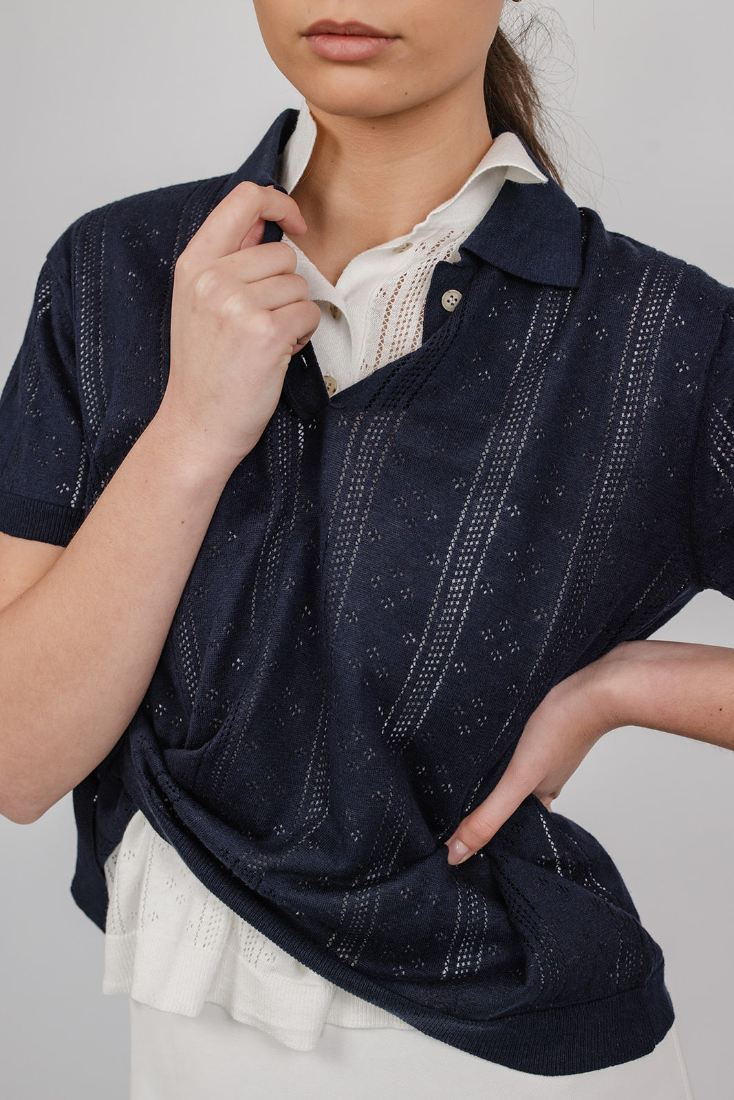 Polo in Pointelle
