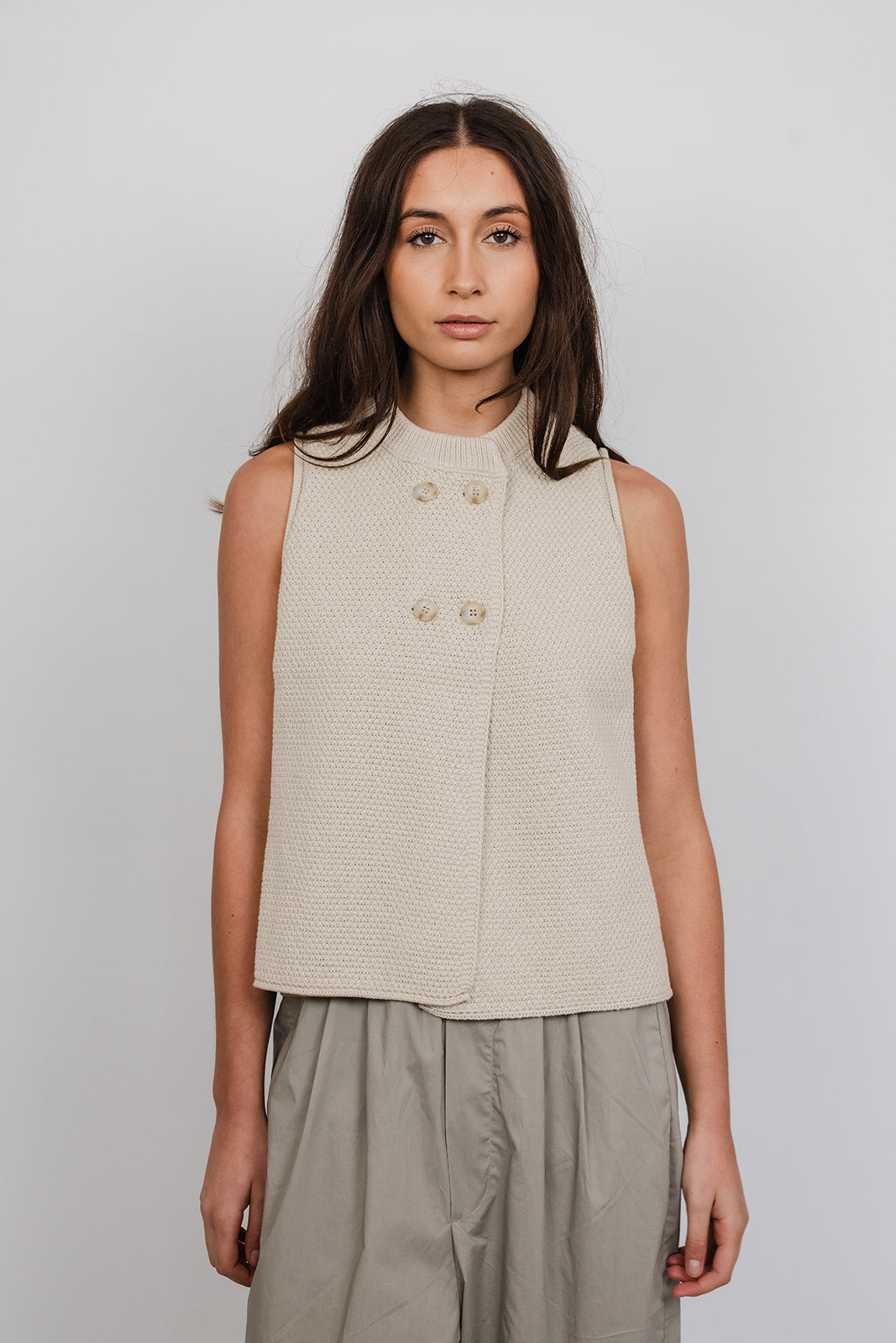 Elle double breasted cotton Vest