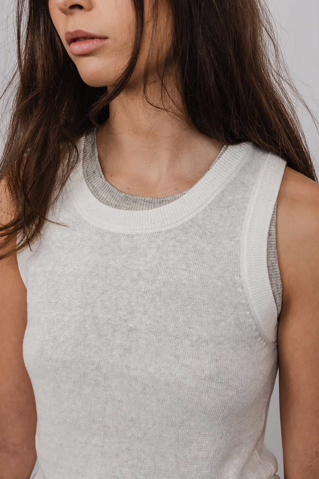 Sara singlet in Linen knit
