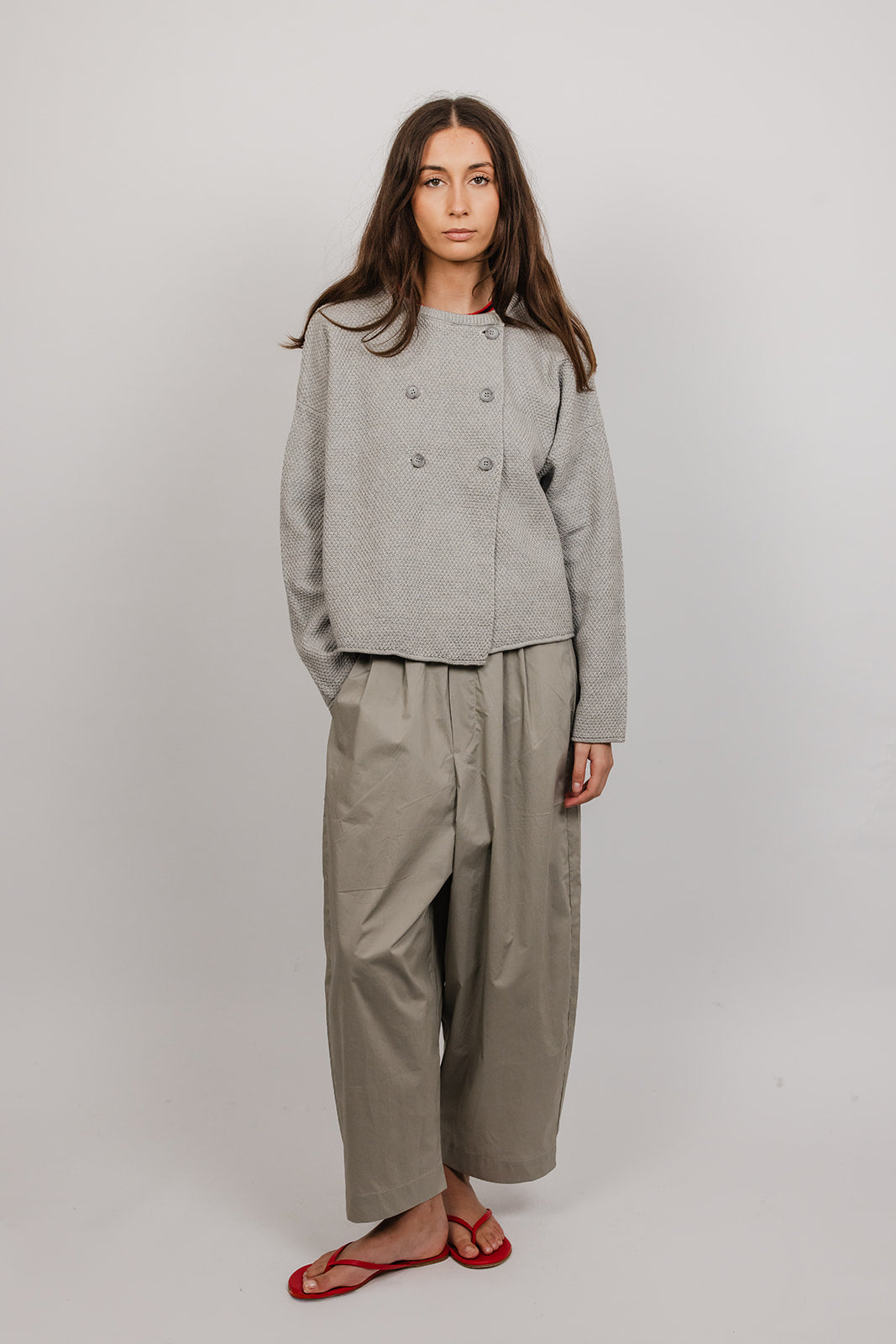 Tilly double breasted cotton Knit