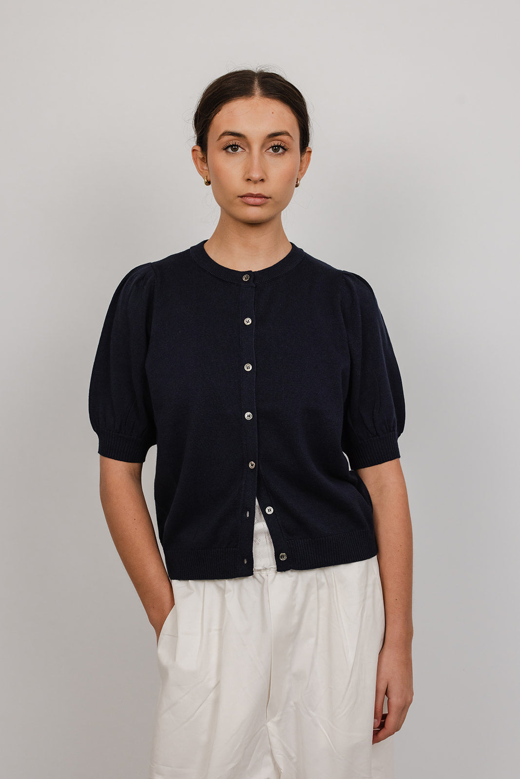 Wallis linen and cotton knit with Buttons