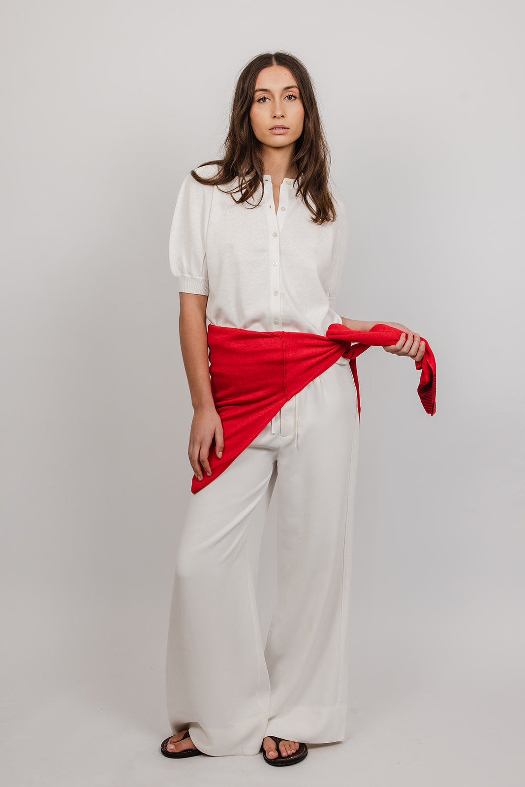 Wallis linen and cotton knit with Buttons