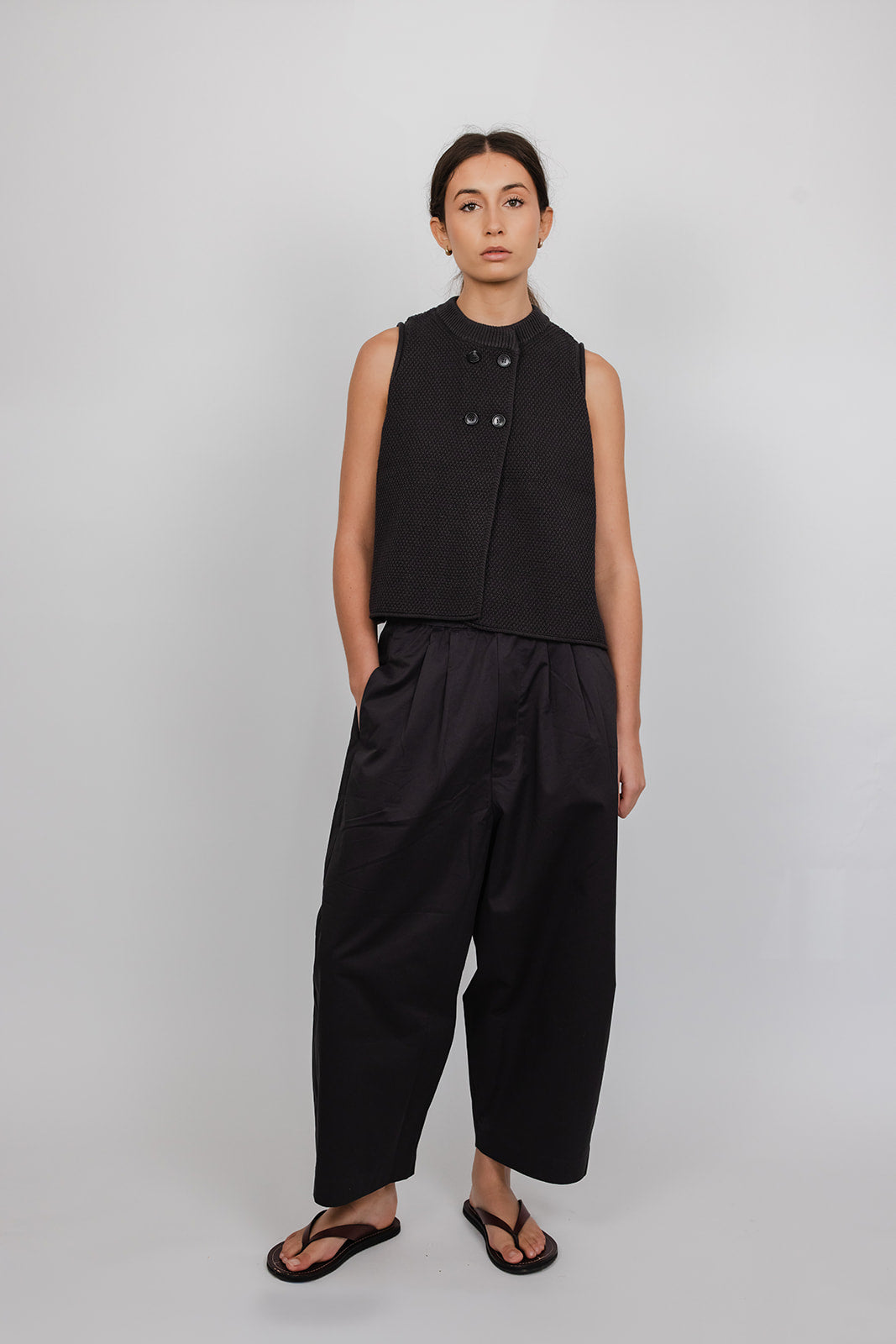 Elle double breasted cotton Vest