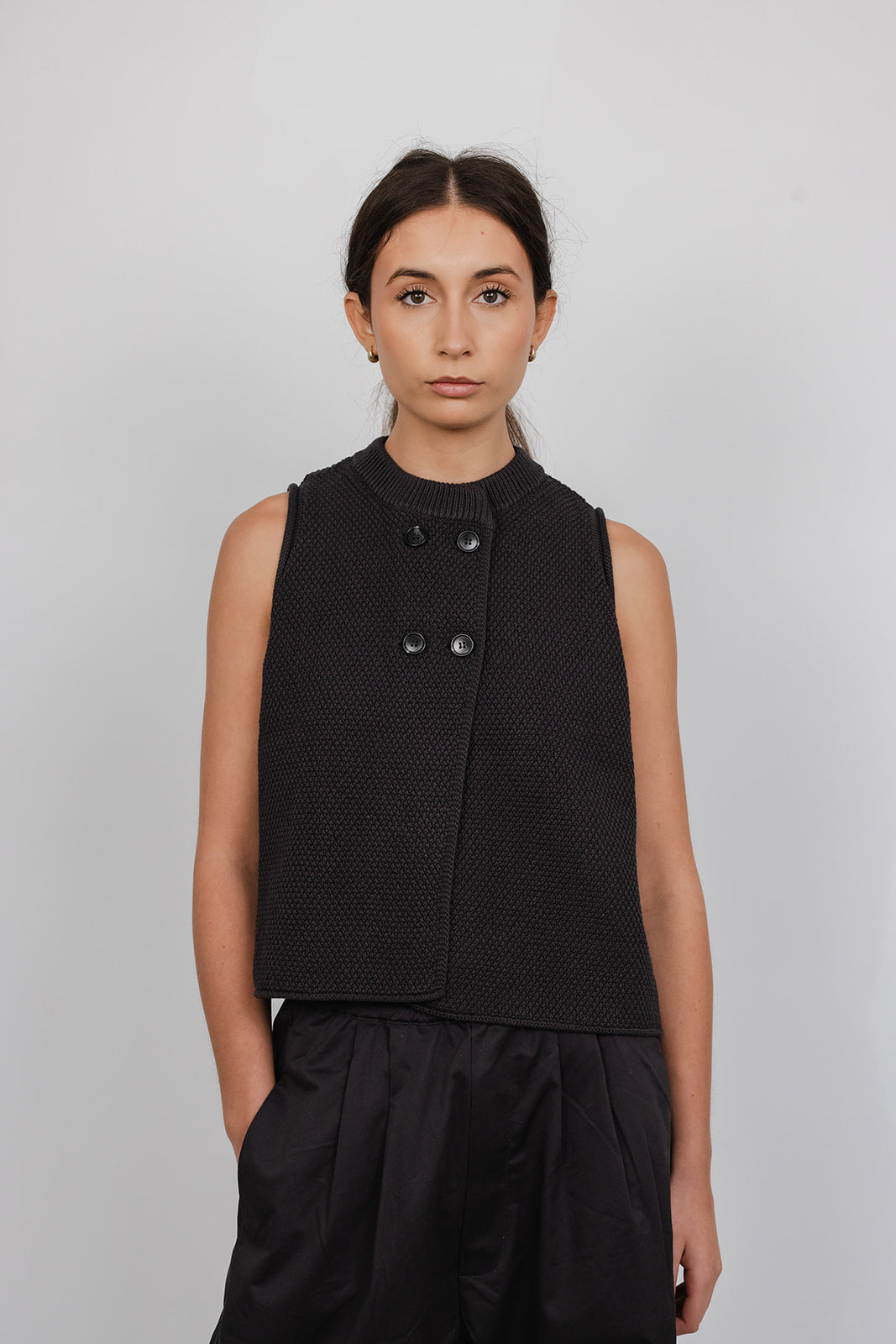 Elle double breasted cotton Vest