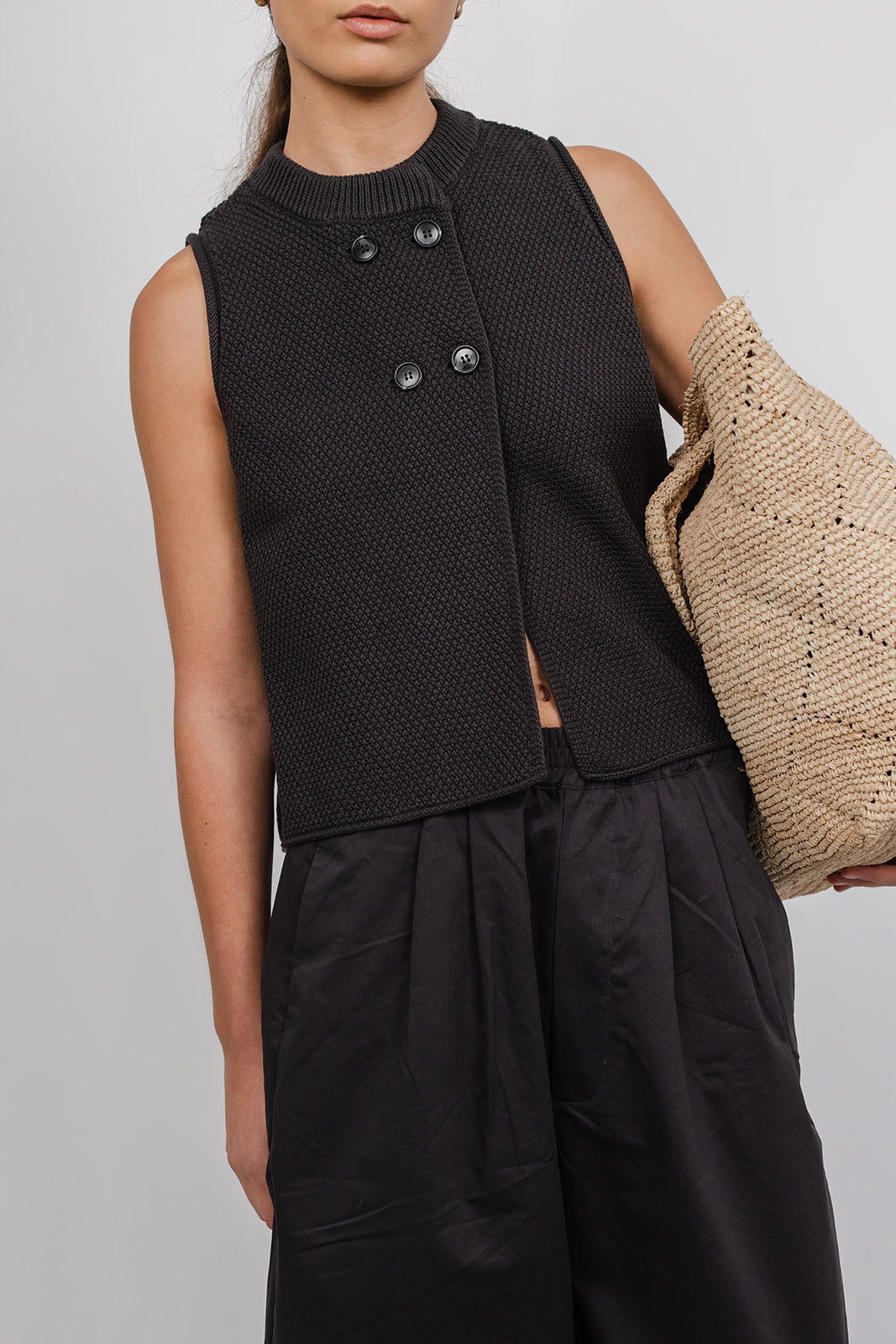 Elle double breasted cotton Vest