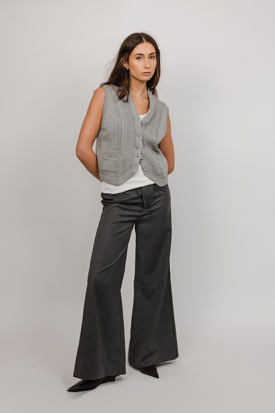 Beth cable knit cotton Vest