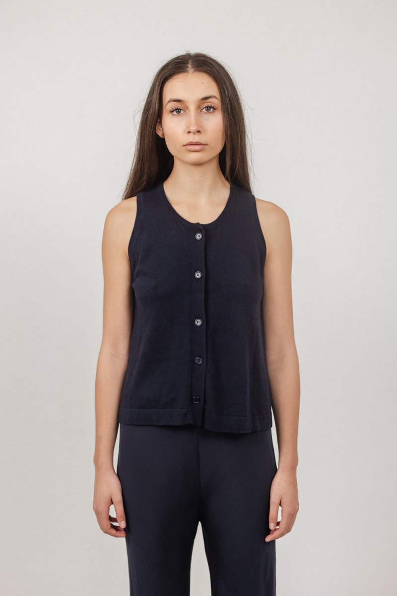 Pip Cotton And Cashmere Button Vest