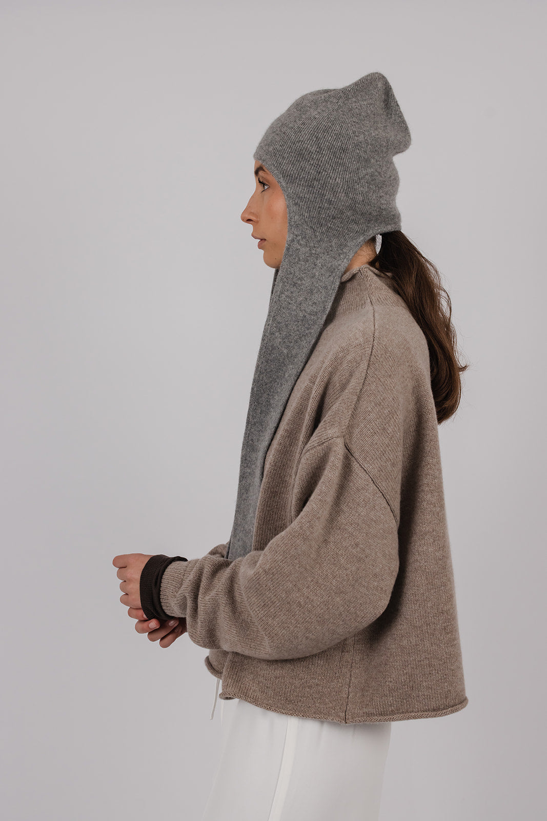 Hilary cashmere and wool placket front Knit