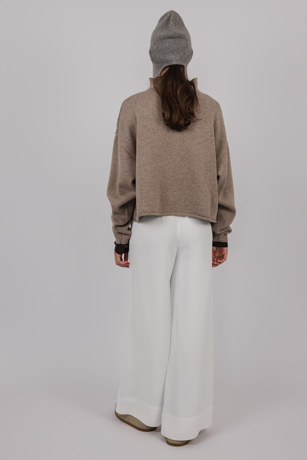 Hilary cashmere and wool placket front Knit