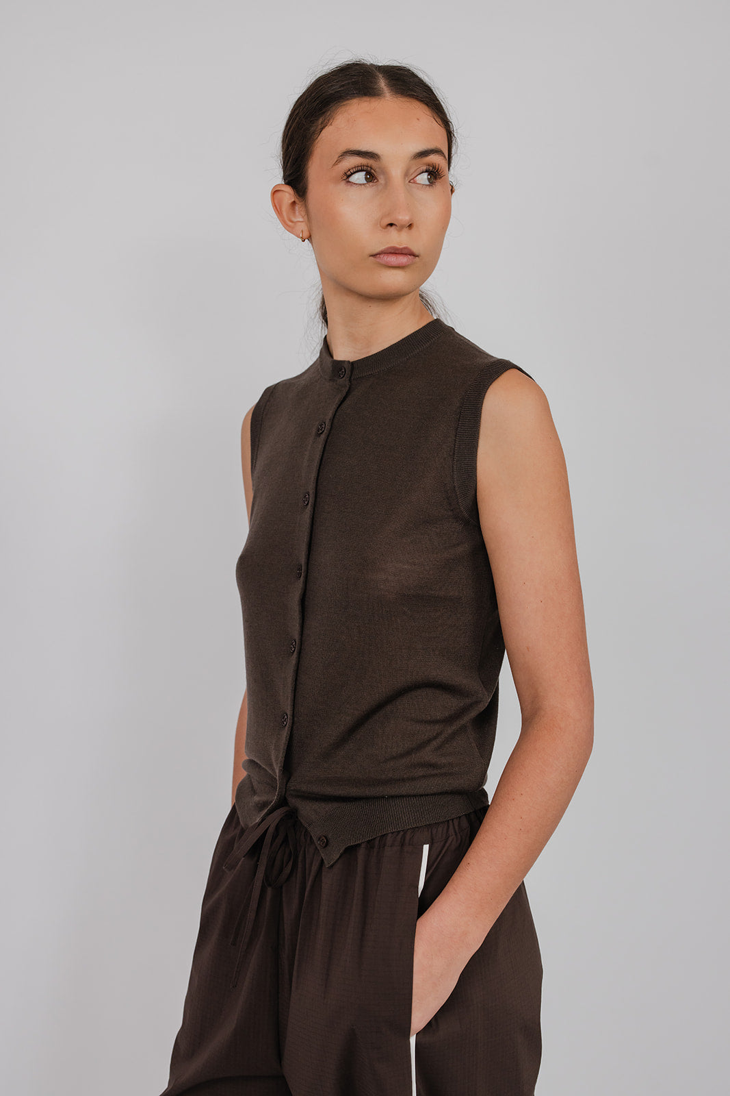 Rudy fine merino vest with buttons