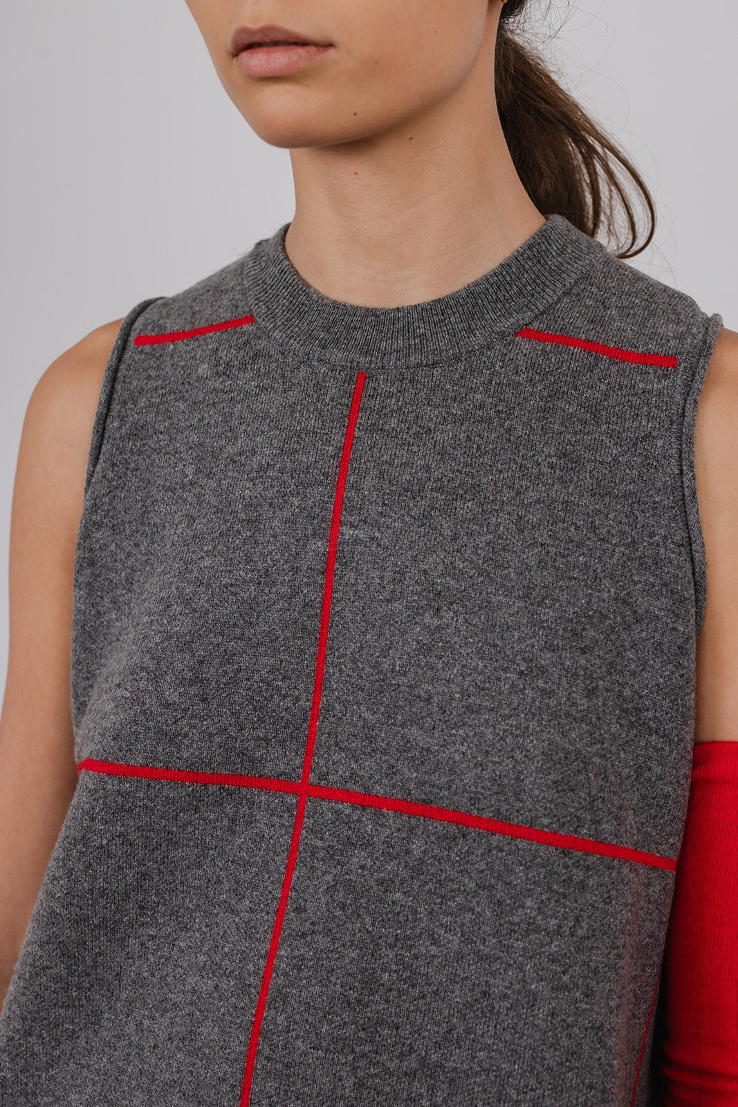 Martha cashmere and wool Vest in Windowpane