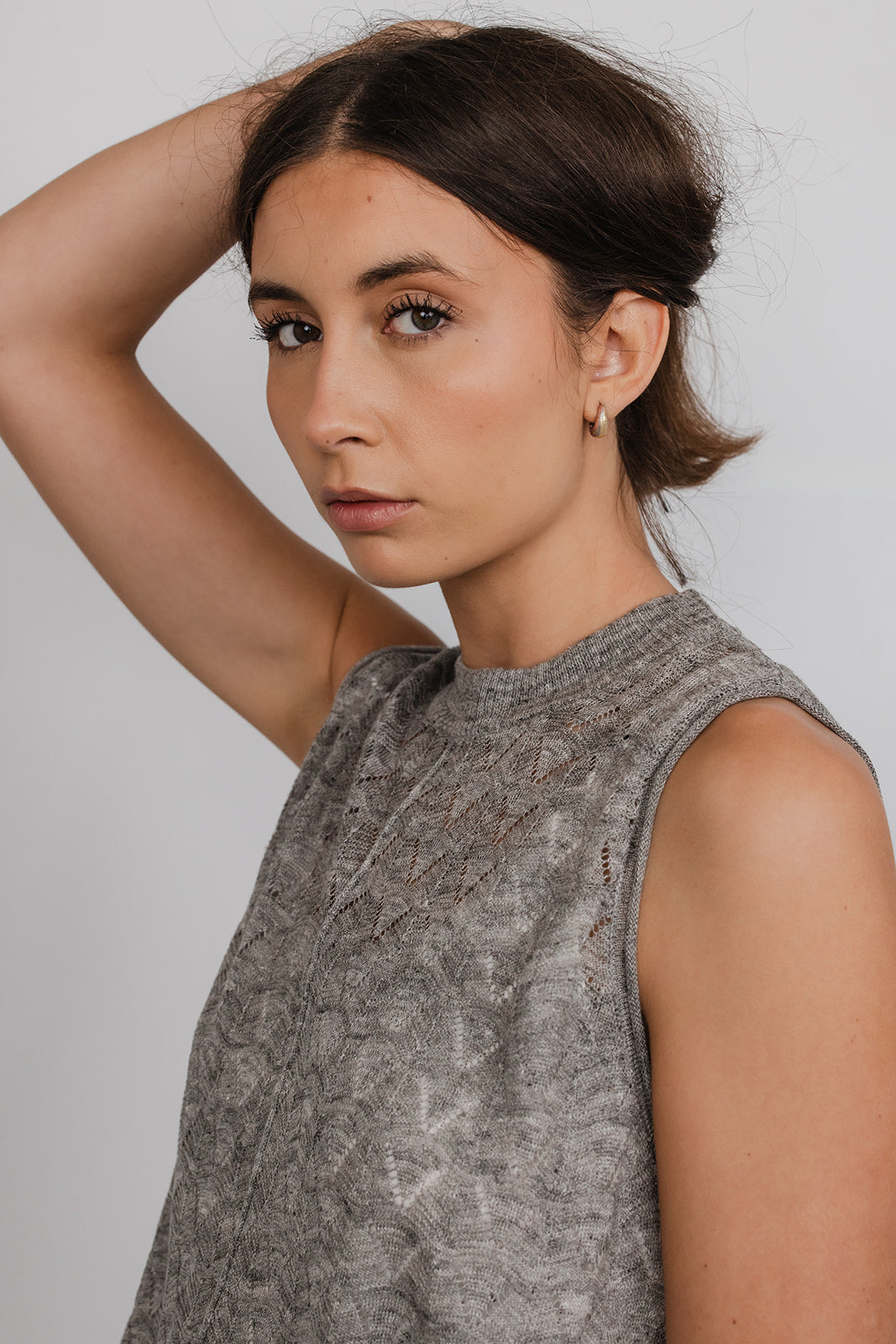 Martha linen knit Scallop top