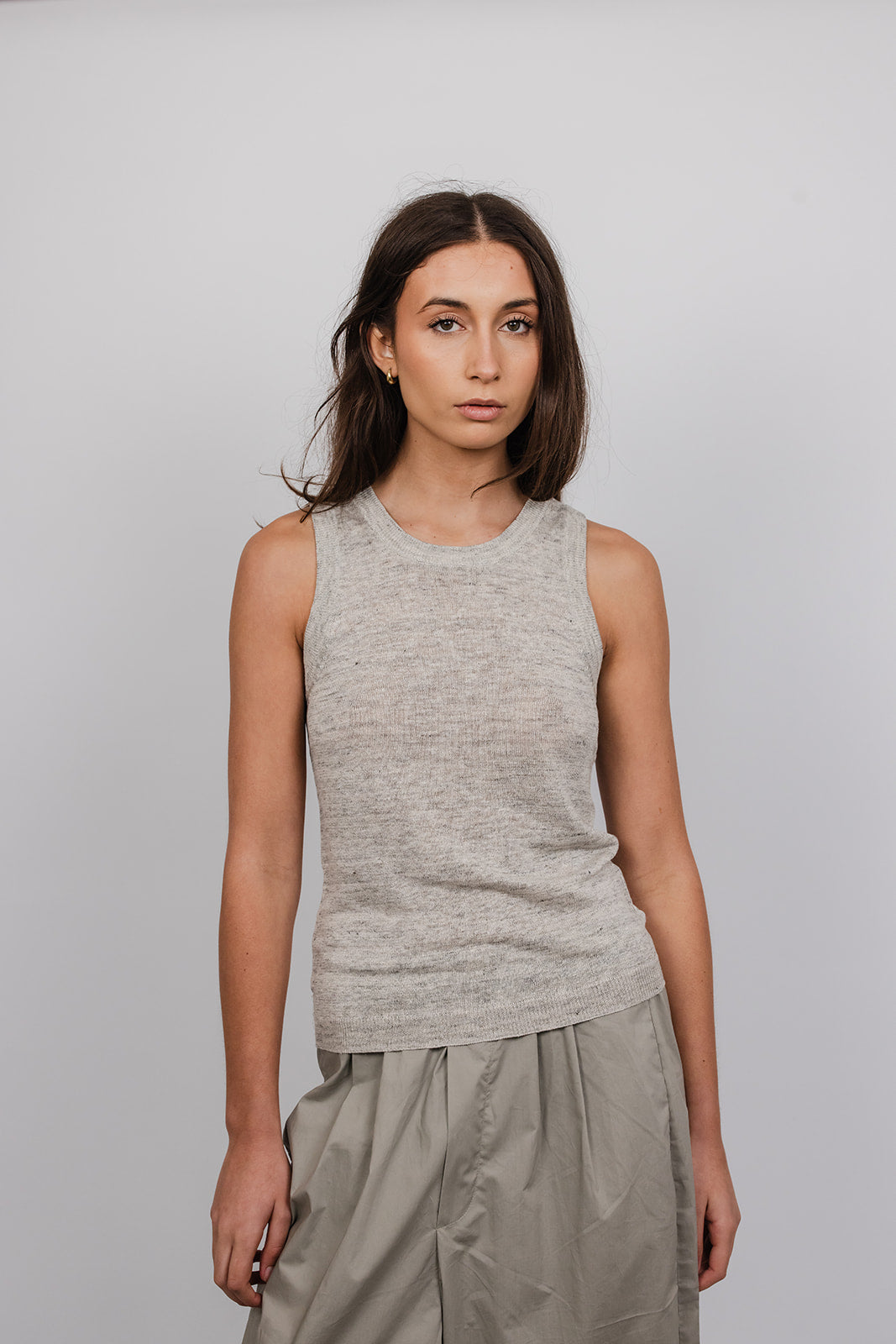 Sara singlet in Linen knit
