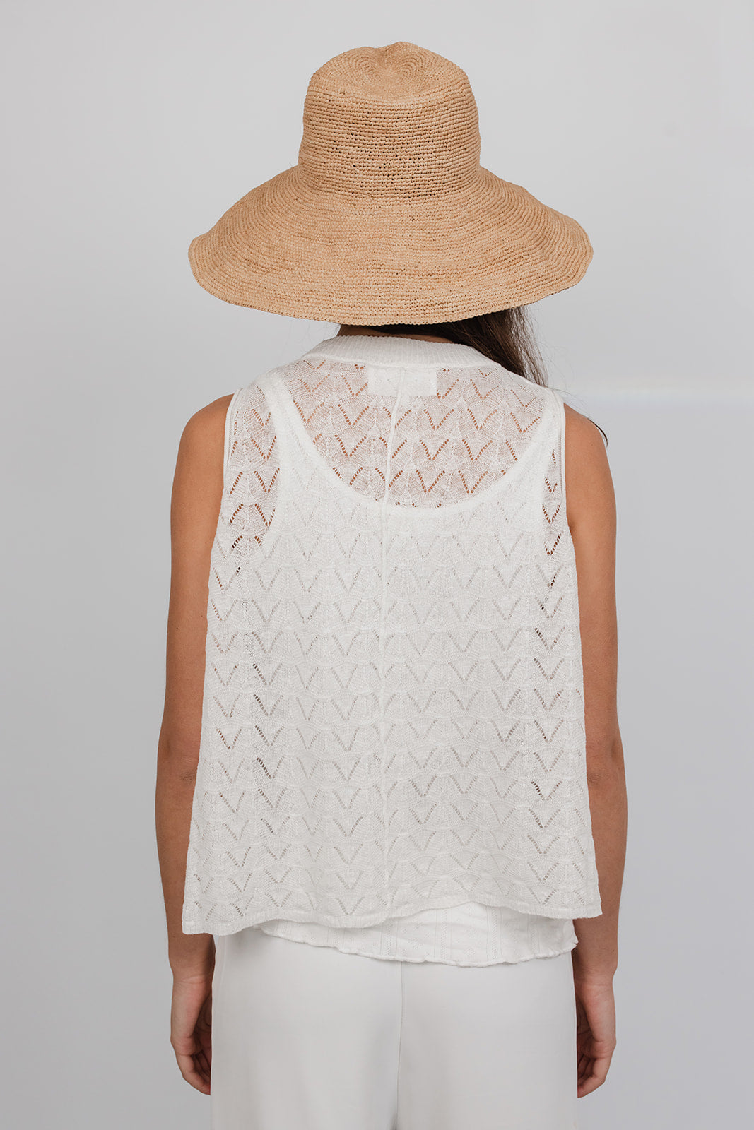 Martha linen knit Scallop top
