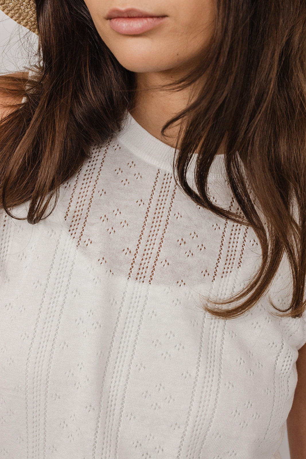 Simon in linen and cotton knit Pointelle