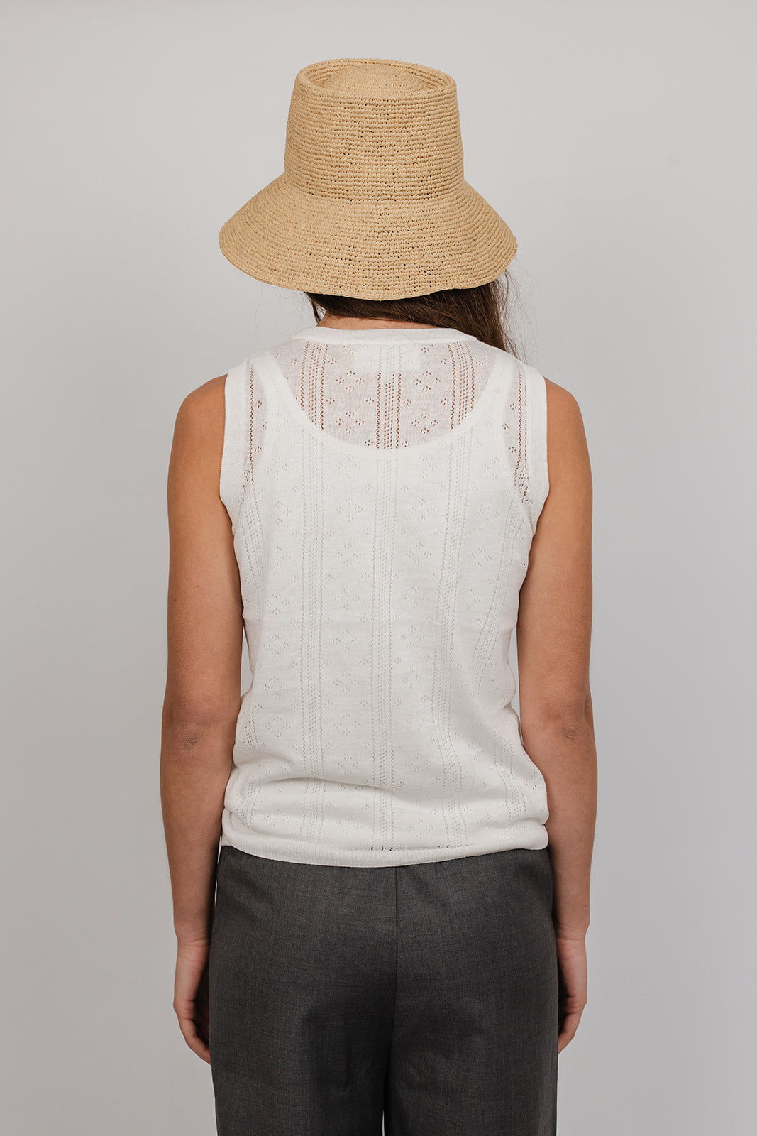 Simon in linen and cotton knit Pointelle