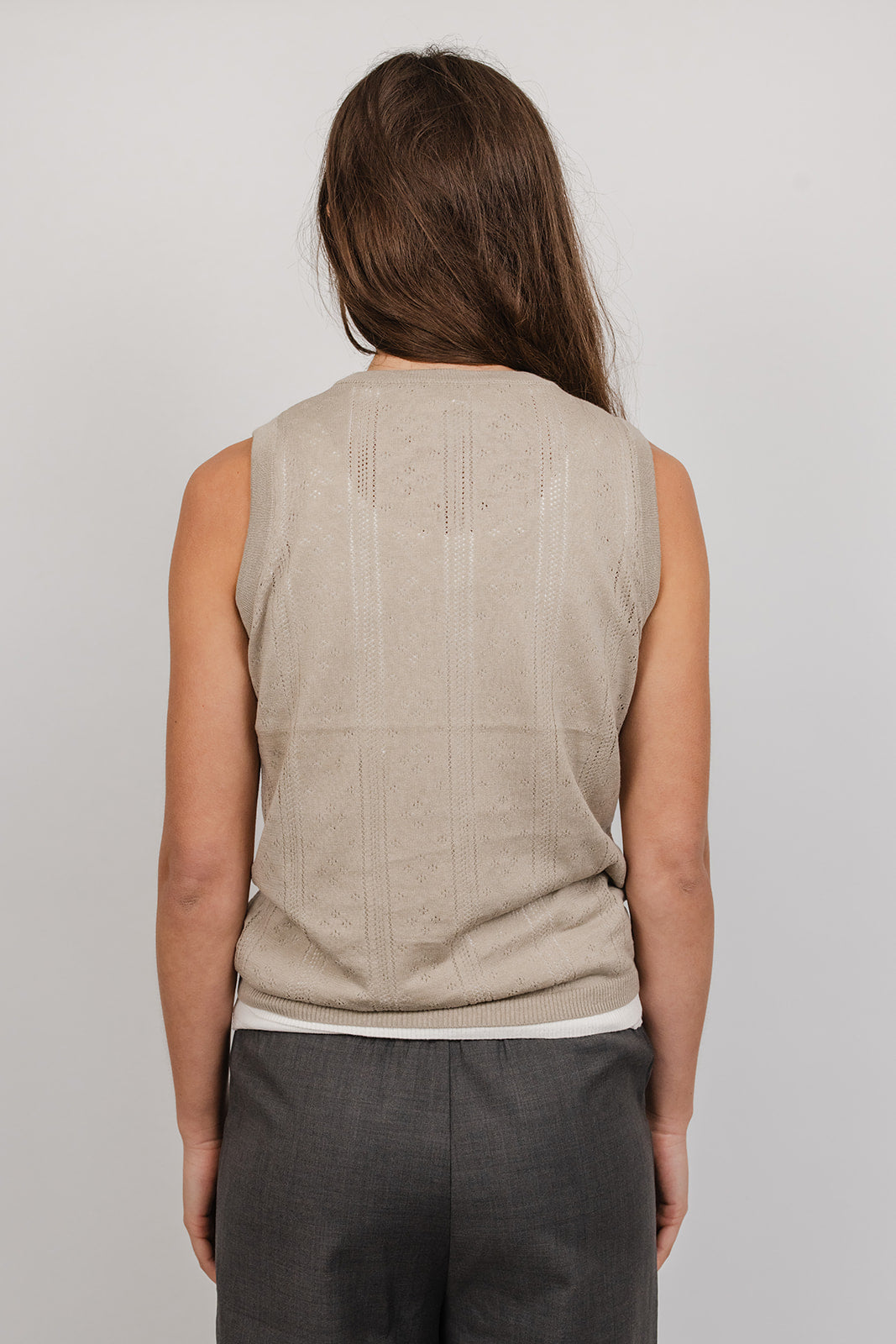 Simon in linen and cotton knit Pointelle